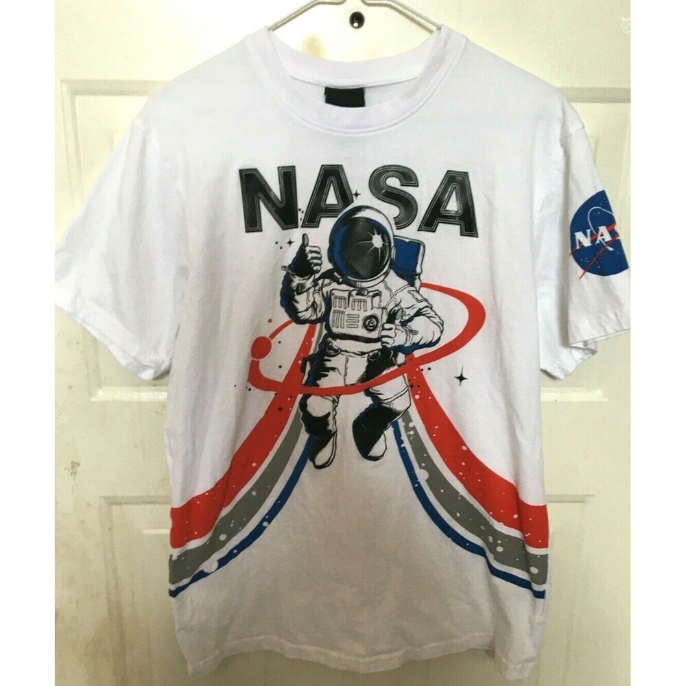 WT02 Nasa T-Shirt White Red Blue Black USA Adult Small Free Shipping